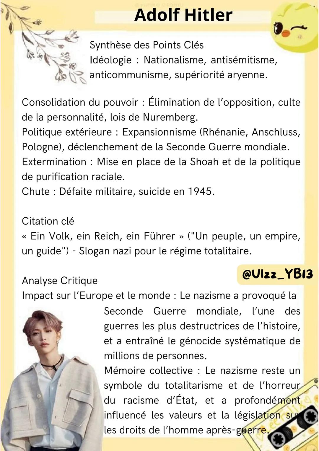 Adolf Hitler
1. Contexte et Ascension au Pouvoir
Contexte historique : L'Allemagne sort
affaiblie de la Première Guerre mondiale
avec le Tra