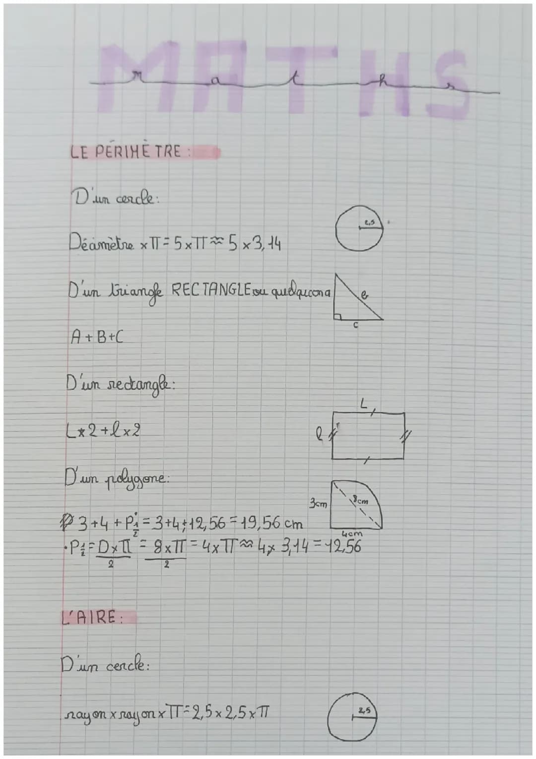 Le périmètre et l'air 🐚