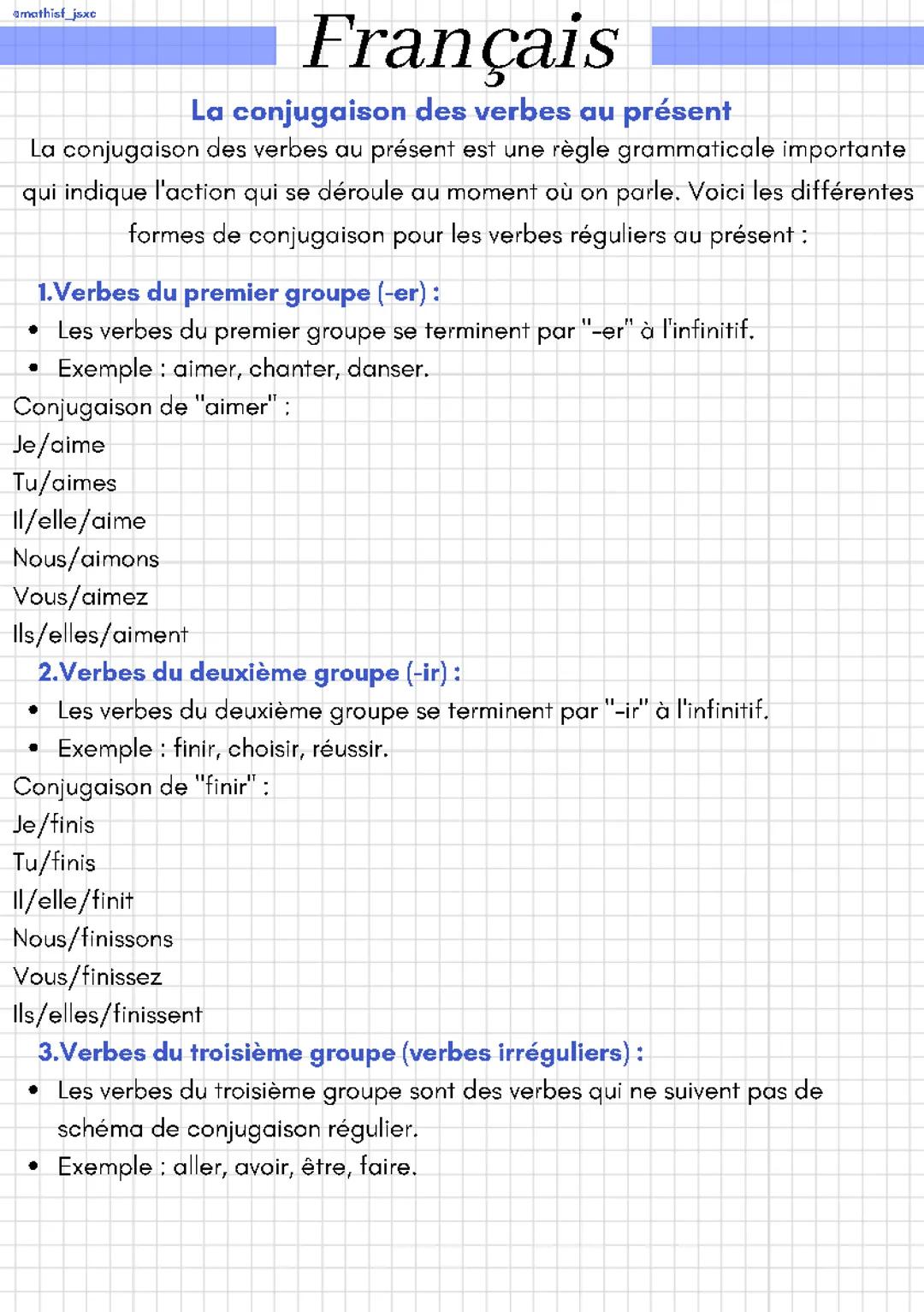 Amuse-toi avec le Tableau de Conjugaison Présent : Découvre les Verbes du 1er Groupe et les Verbes Irréguliers !