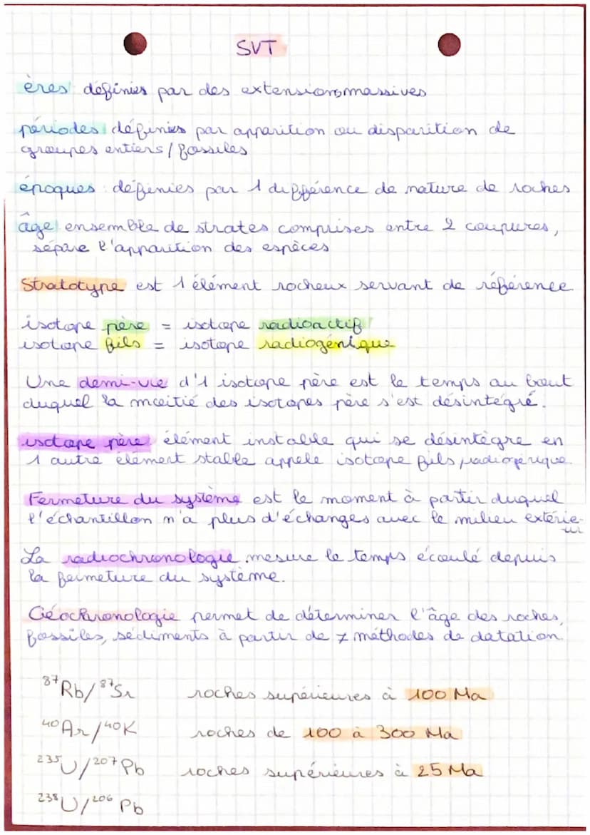 SVT
Pour dater les roches, le géologue utilise la datation
relative. Je situe la roche dans le temps par rapport.
à lautre. *
Les Principes 
