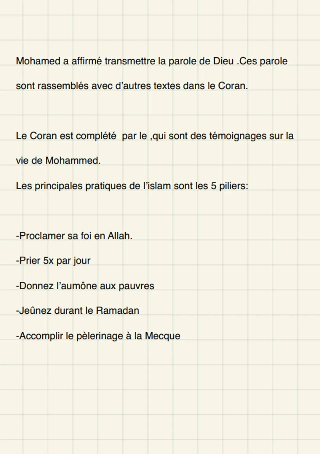 L'islam
Une religion, un empire
Au au début du, les arabes c'est pour la plupart polythéistes.
Mohamed, on travailler on va annoncer une nou