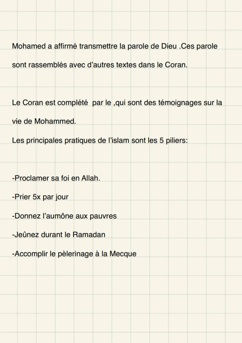 L'islam
Une religion, un empire
Au au début du, les arabes c'est pour la plupart polythéistes.
Mohamed, on travailler on va annoncer une nou