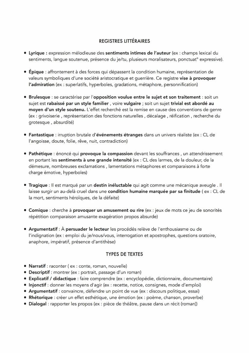 MOUVEMENTS LITTÉRAIRES
• L'Humanisme (XVIe): Mouvement italien du XVe qui arrive en France au XVIe. Il se détache des
croyances du Moyen Âge