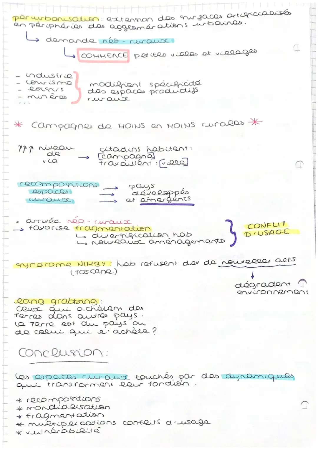 GÉO
les campagnes
←
Thème 3: Les espaces curaux
Pb: Quelles sont les/dynamiques/adualles des espaces
ruraux dans le monde? I nouvements
Pean