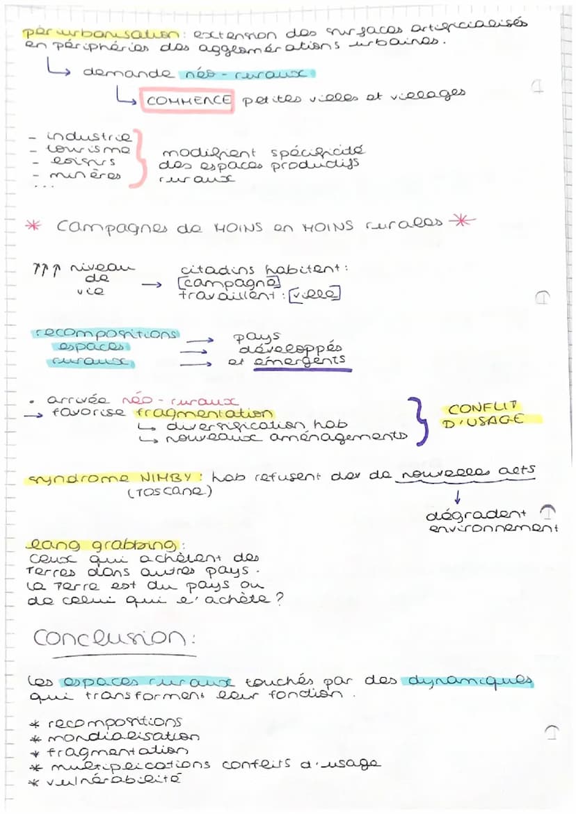 GÉO
les campagnes
←
Thème 3: Les espaces curaux
Pb: Quelles sont les/dynamiques/adualles des espaces
ruraux dans le monde? I nouvements
Pean