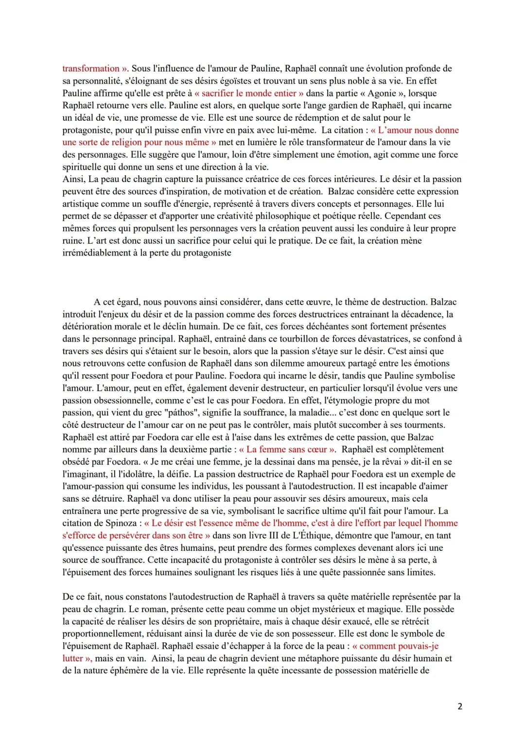Dissertation Balzac
La Peau de Chagrin
L'essence de notre vie réside à travers nos désirs les plus profonds et nos passions ardentes, car
c'