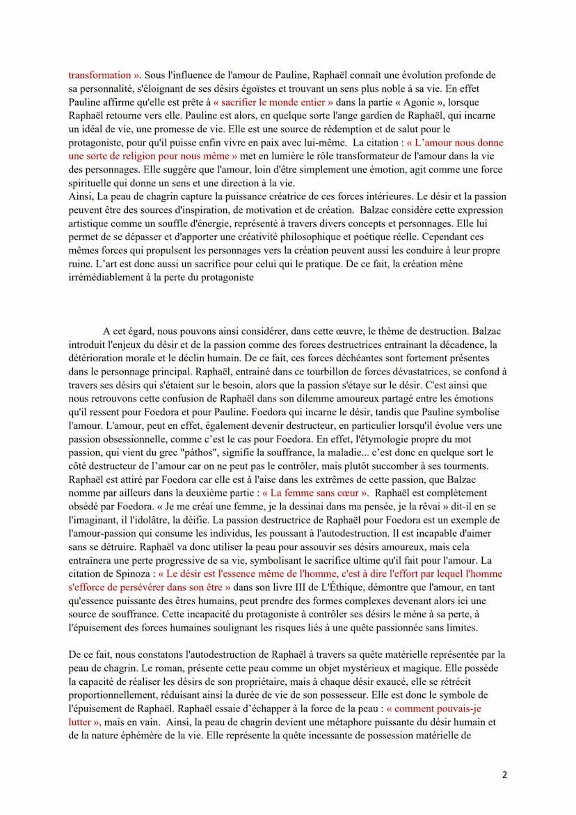 Dissertation Balzac
La Peau de Chagrin
L'essence de notre vie réside à travers nos désirs les plus profonds et nos passions ardentes, car
c'