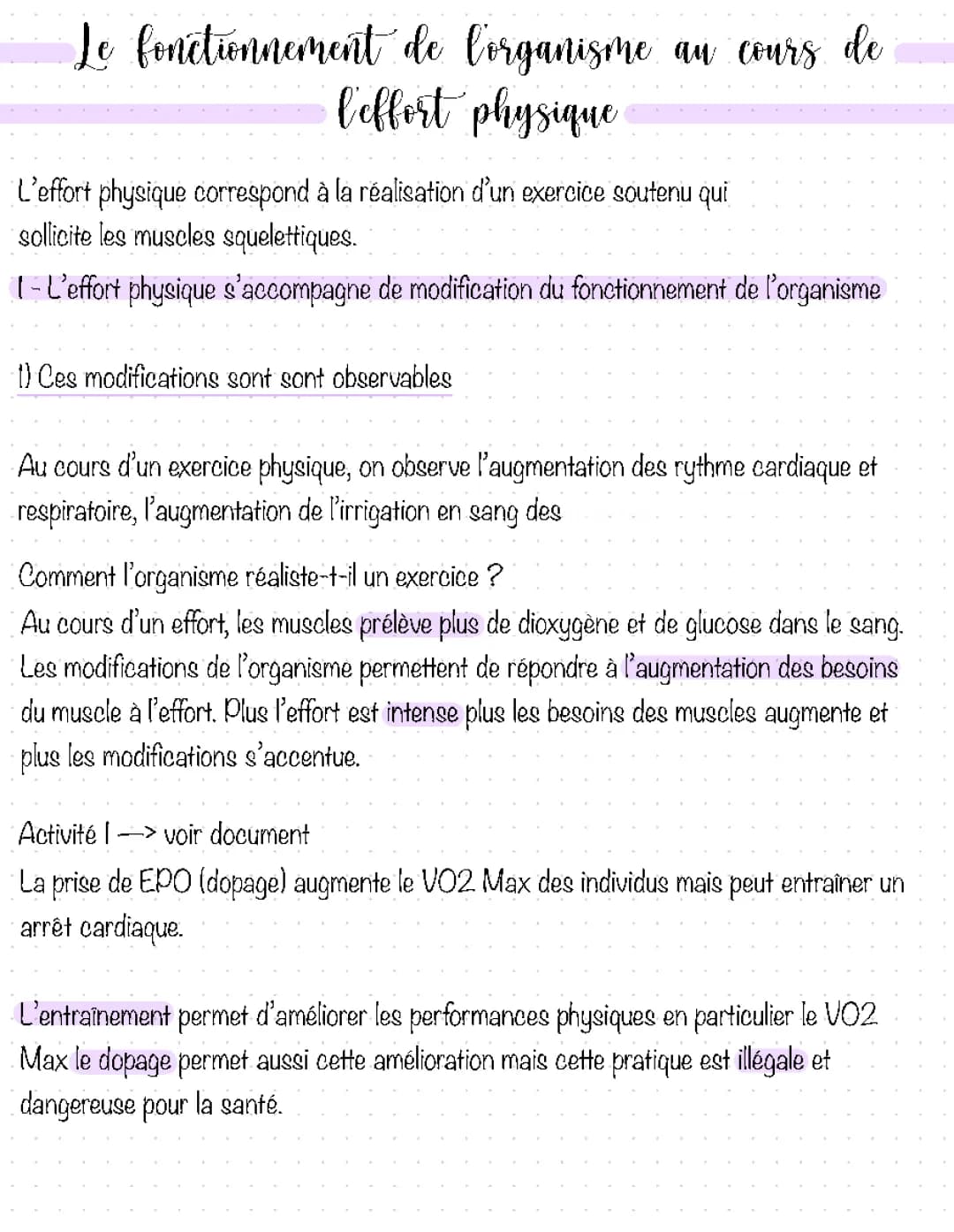 Comprendre le fonctionnement de l'organisme pendant l'effort physique