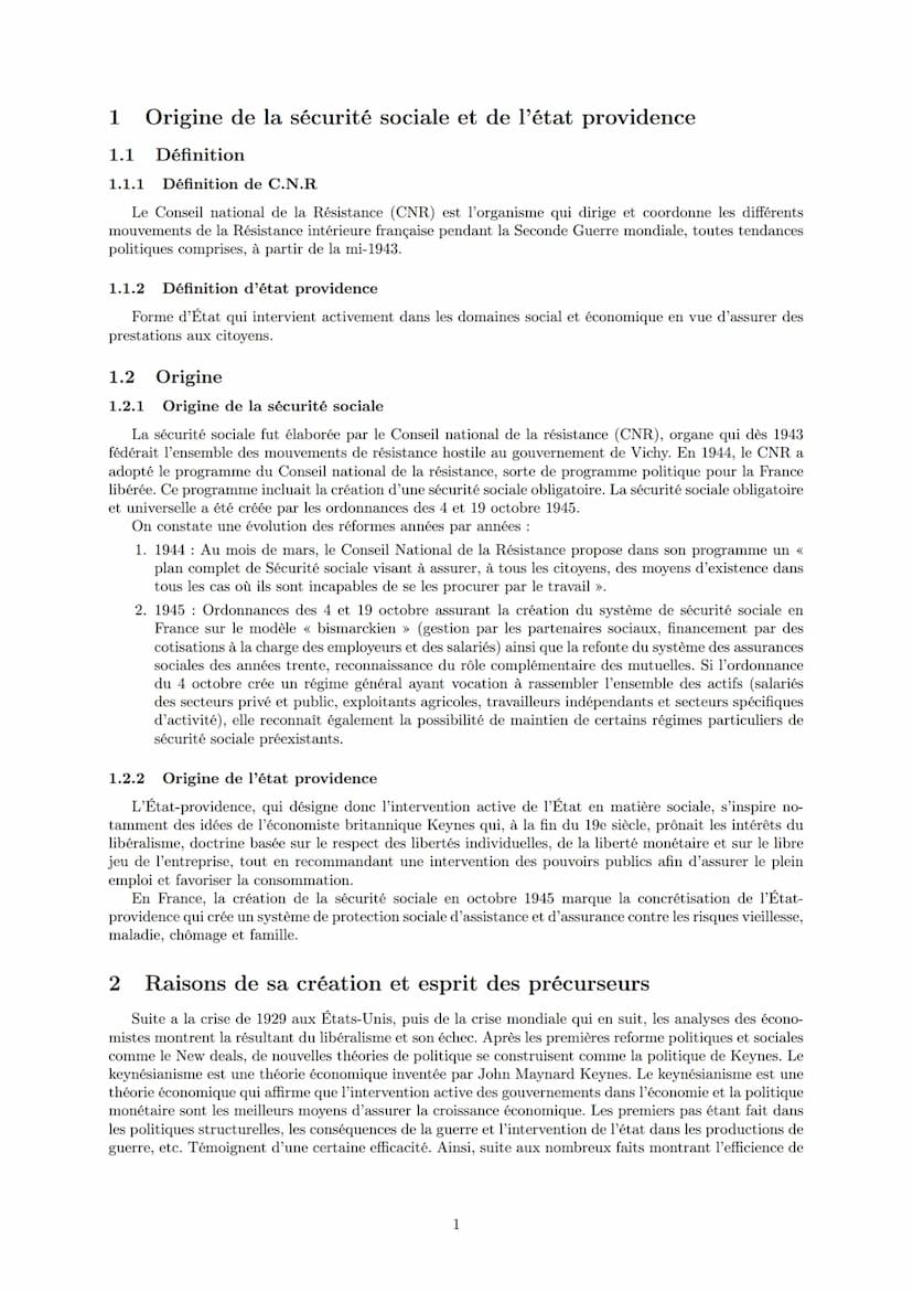 LYCEE GENERAL ET TECHNOLOGIQUE LA BRUYERE
Le programme du CNR et la naissance de la
Sécurité sociale
11 janvier 2022
AFFICHARD-PIERRI Gaëtan