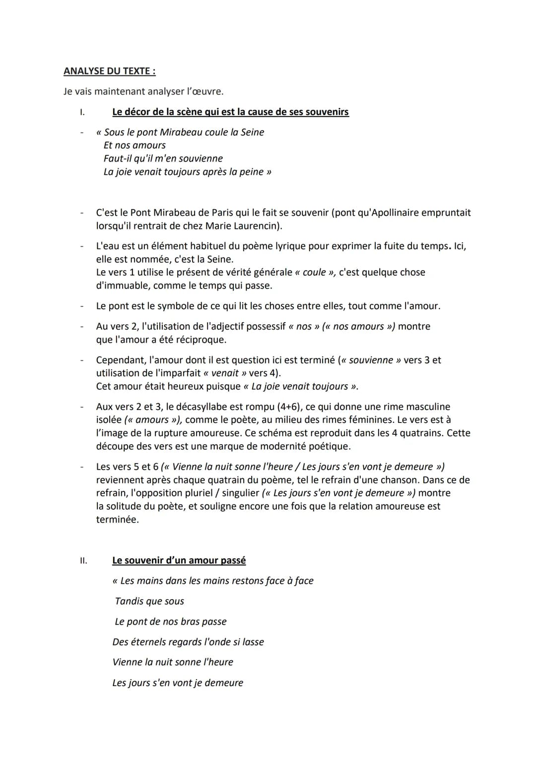 Fiche de révision n°12:
Guillaume Apollinaire, Alcools, Le pont Mirabeau
INTRODUCTION :
Bonjour, M., aujourd'hui je vais vous présenter comm