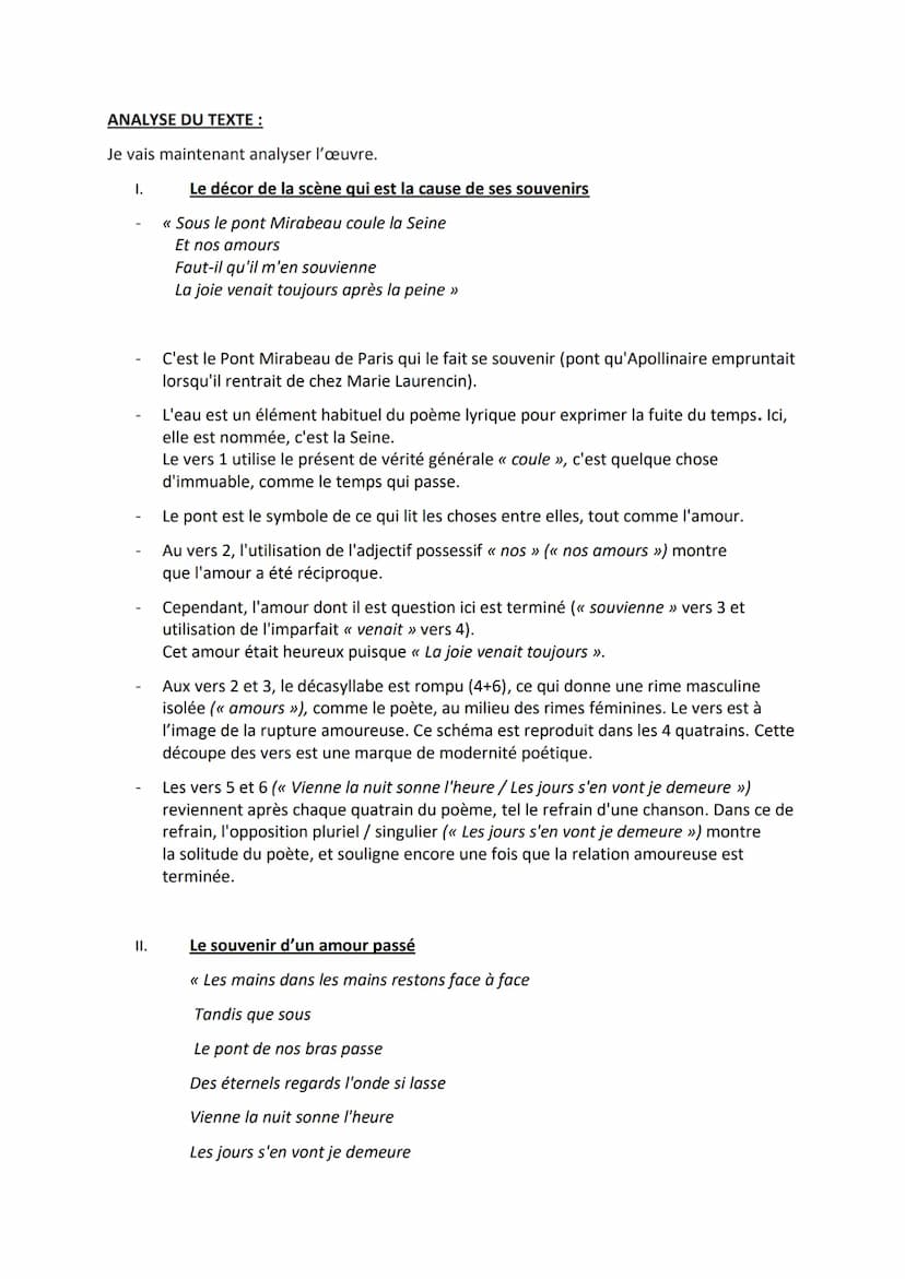 Fiche de révision n°12:
Guillaume Apollinaire, Alcools, Le pont Mirabeau
INTRODUCTION :
Bonjour, M., aujourd'hui je vais vous présenter comm