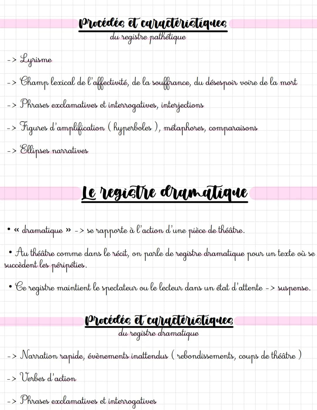 
<p>Tout d'abord, on nomme « registre littéraire » (ou « tonalité ») l'ensemble des caractéristiques d'un texte qui provoquent des effets pa