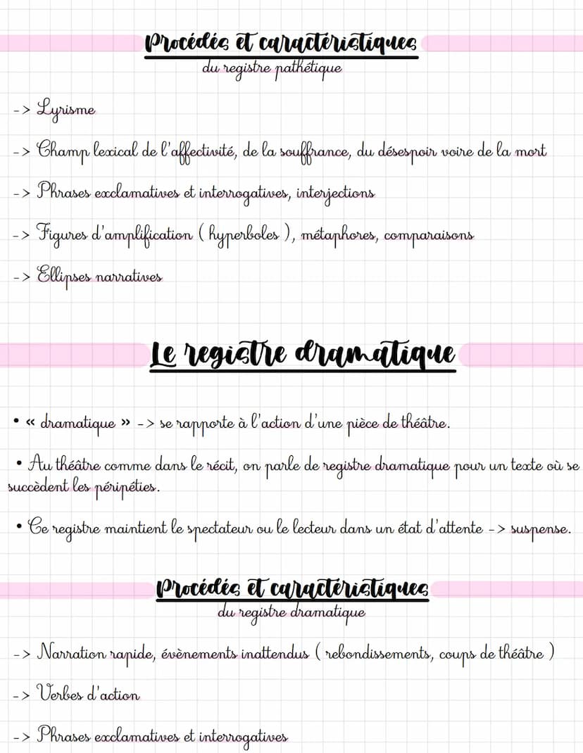 
<p>Tout d'abord, on nomme « registre littéraire » (ou « tonalité ») l'ensemble des caractéristiques d'un texte qui provoquent des effets pa