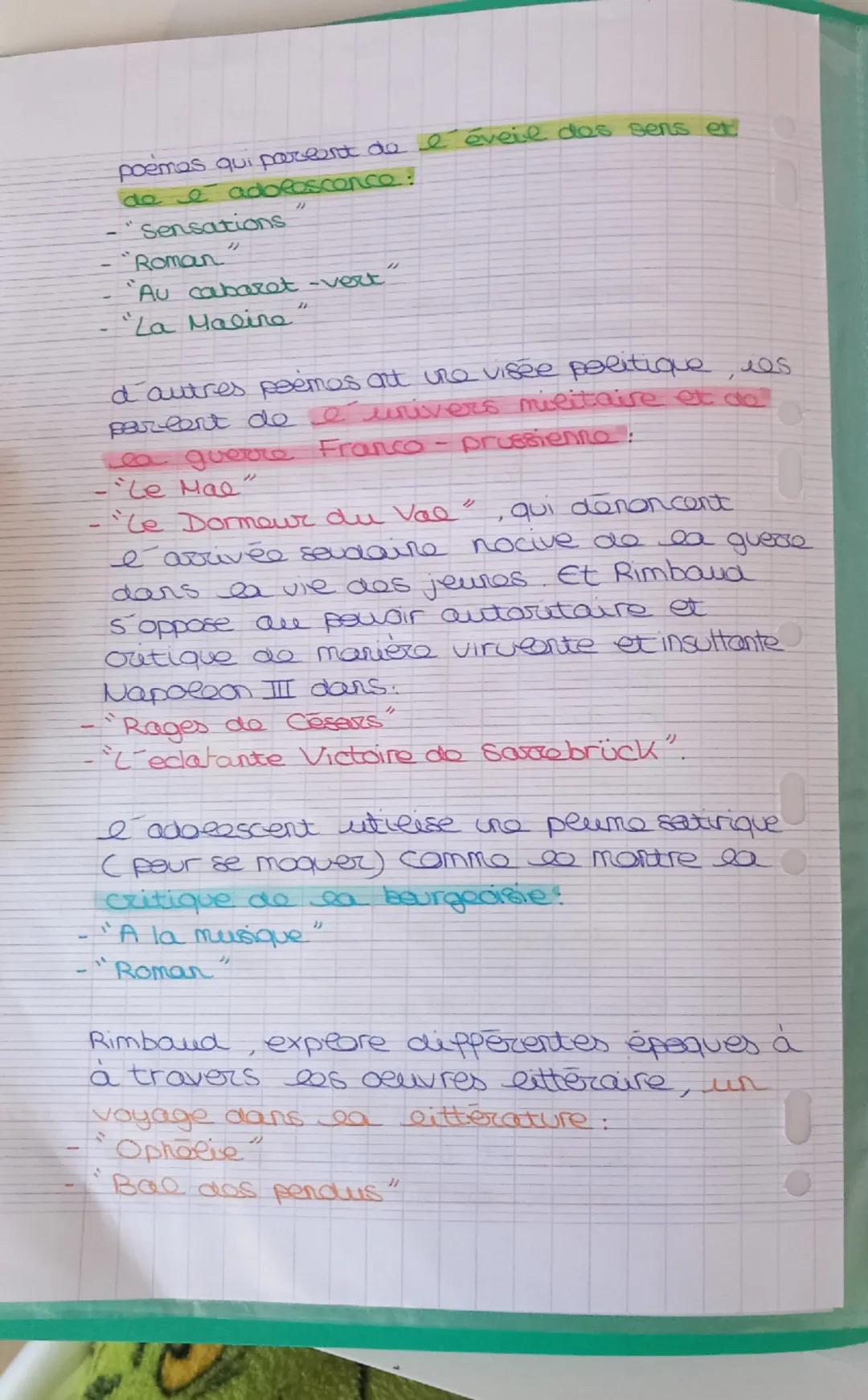 CAHIERS DE DOUAI
Parcours: Emancipations créatrices.
Fiche d'identité de l'œuvre:
titre: Cahiers de Douai
auteur: Arthur Rimbaud
publication