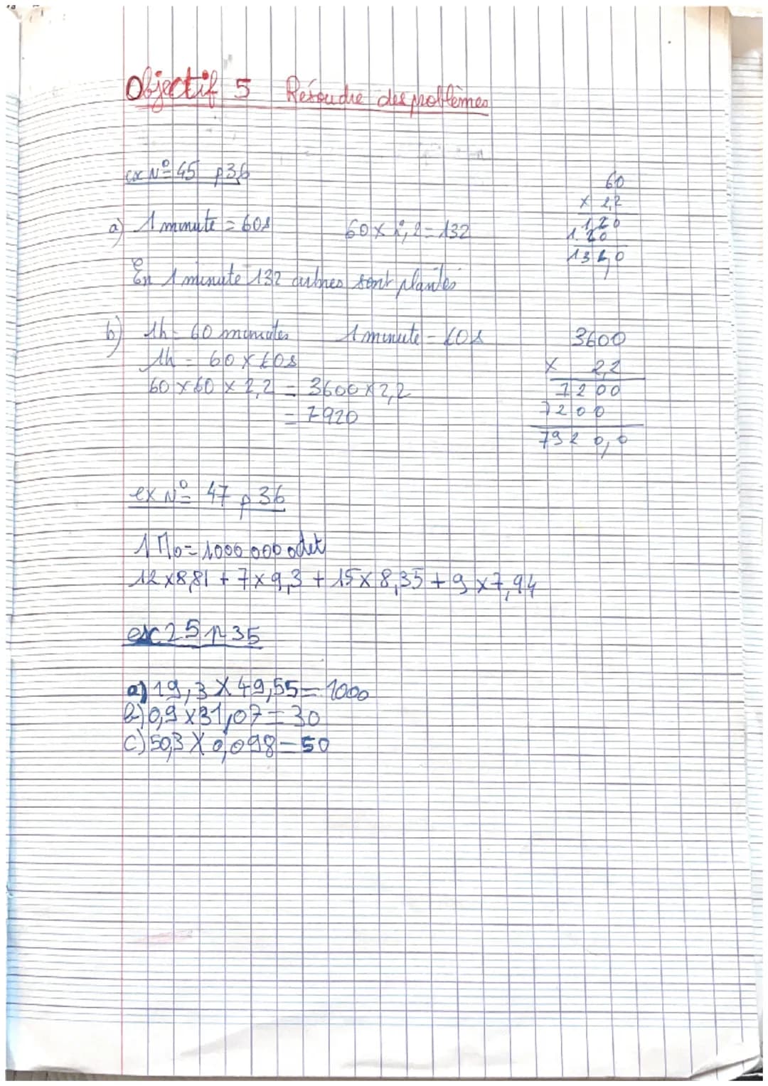 Chapitre 8
Je fais le point 4 et 5 p 26
OBJECTIF 1: CONNAITRE LE VOCABULAIRE
Définition: La multiplication est l'opération qui permet de cal