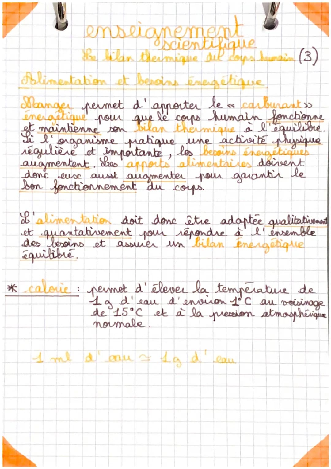 ●
enseignement
O scientifique
The bilan thermique du corps humain (1)
●
le milie
Les échanges thermiques entre l'organisare at
Les échanges 