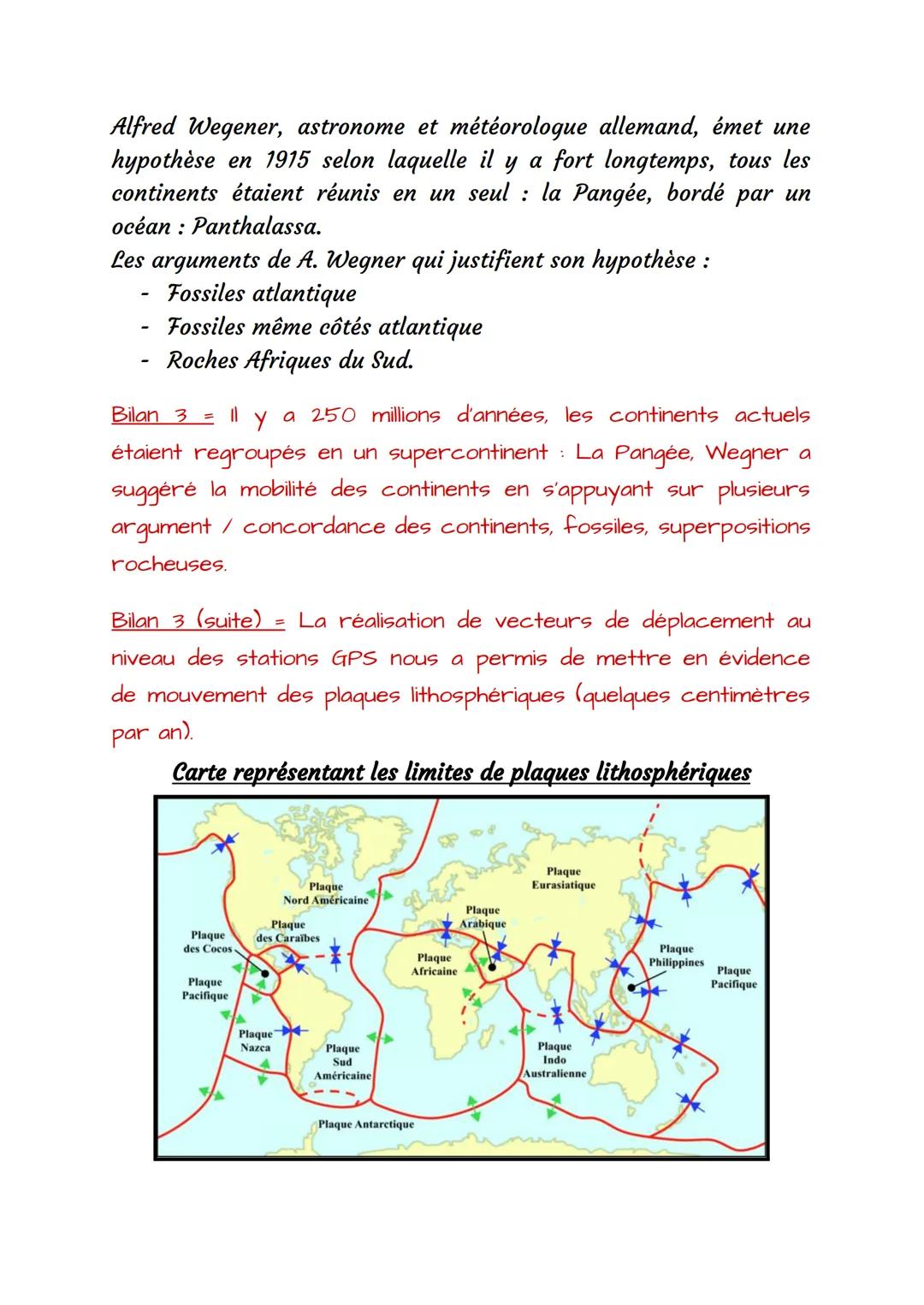 Sciences de la Vie
et de la Terre
Activité interne du globe: La tectonique des plaques
1. Localisations des plaques
C'est grâce à la réparti