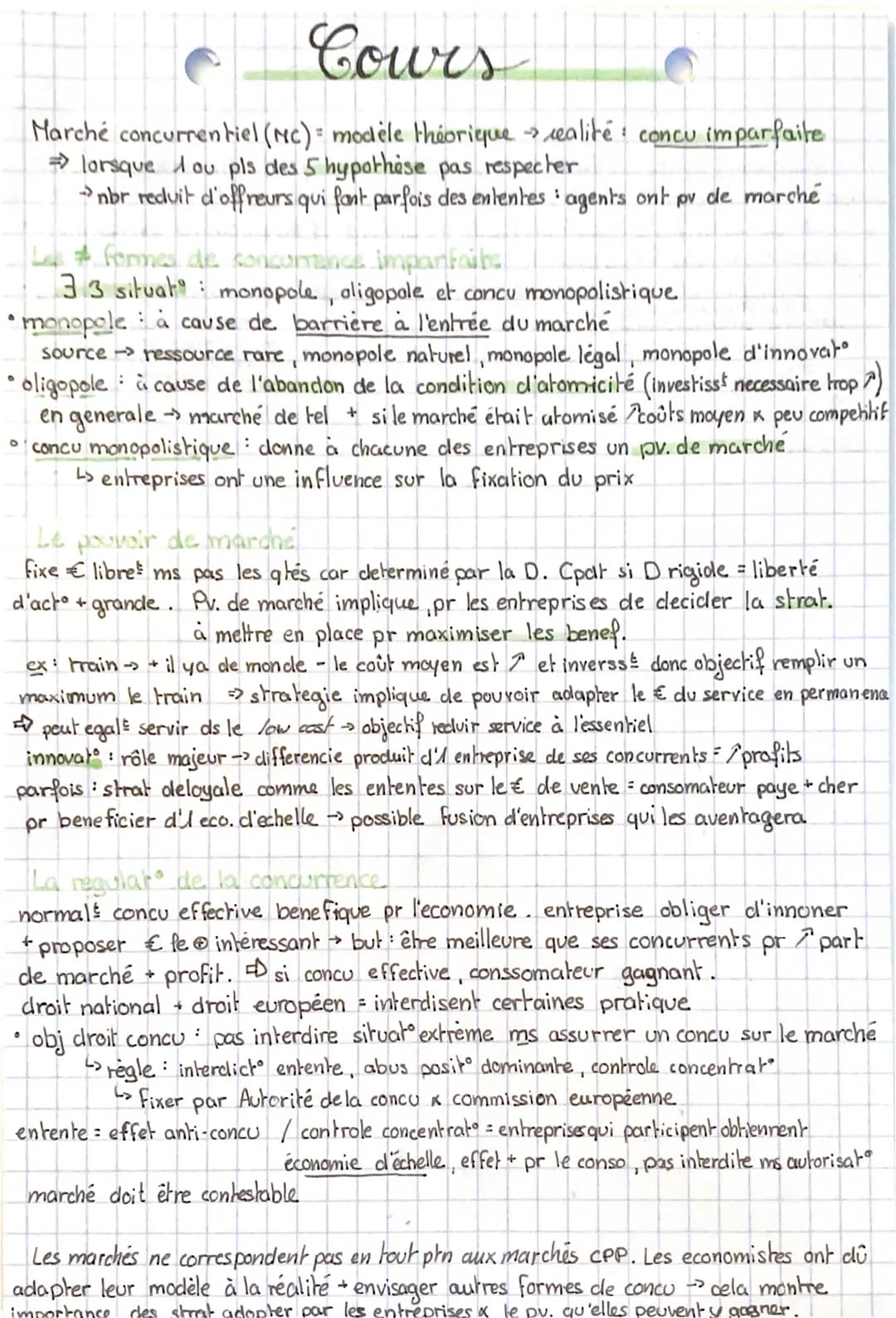 chapitre 3
~comment les marchés imparfaitement concurrentiel fonctionnent ils !
definitions
* api.de marche influence significative sur le n