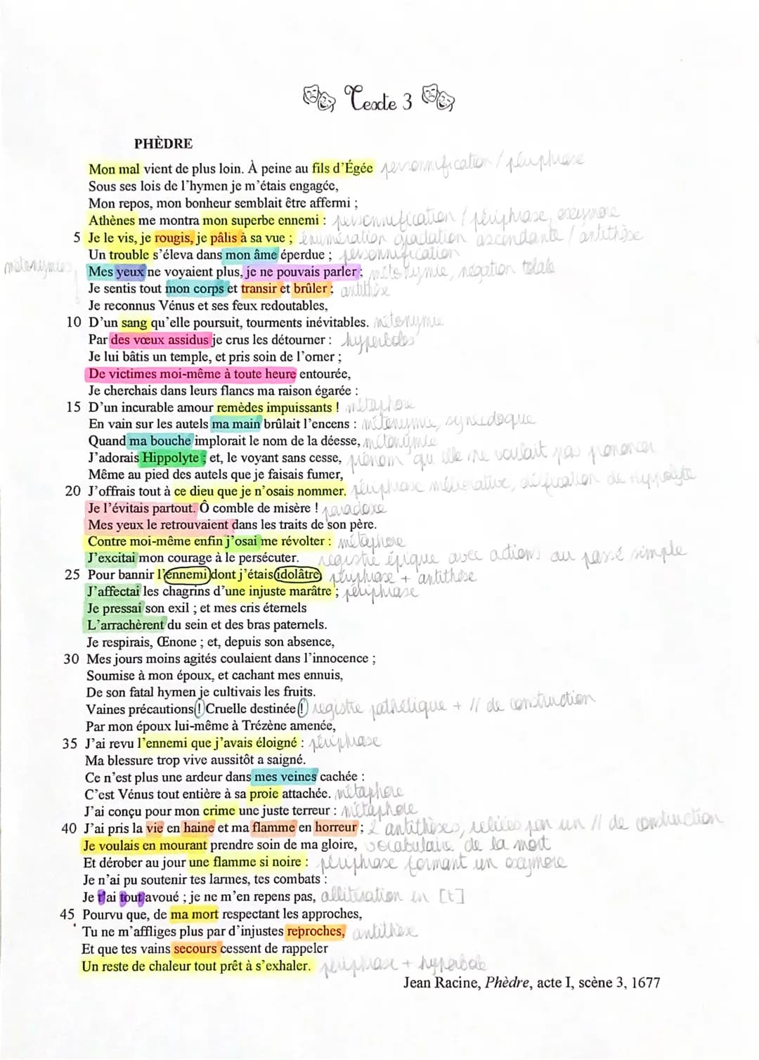Cexie 3
PHÈDRE
Mon mal vient de plus loin. À peine au fils d'Égée personification / peupluase
Sous ses lois de l'hymen je m'étais engagée,
M