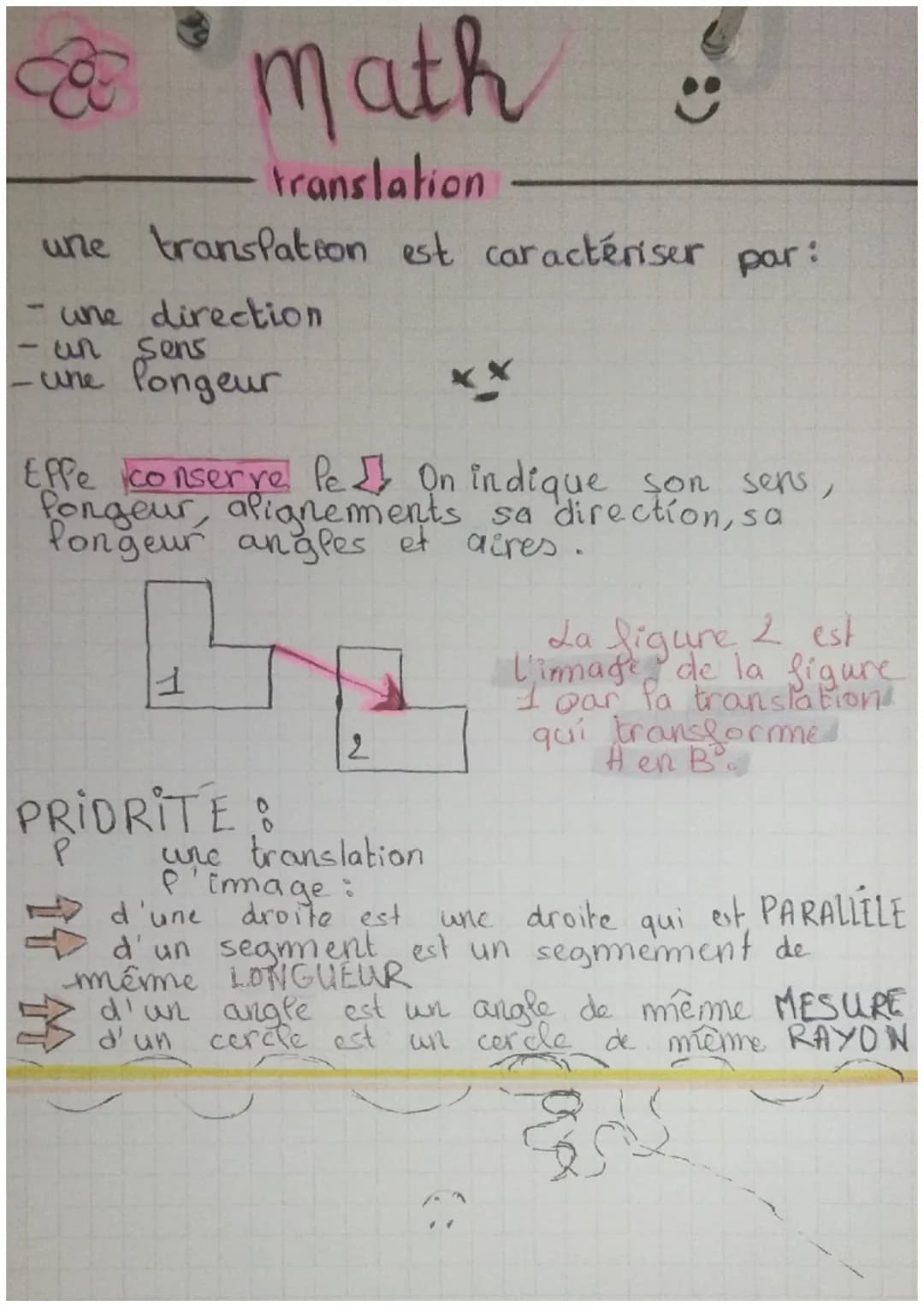 C
math
translation
une translation est caractériser
- une direction
sens
un
- une longeur
F
14³M
Effe conserve le On indique son sens,
fonge