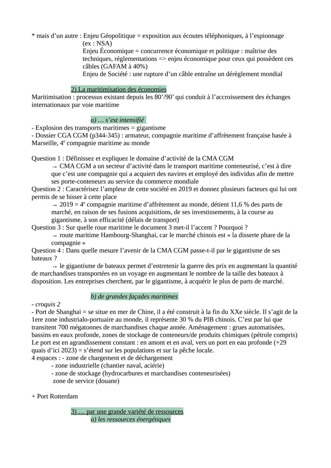 GÉOGRAPHIE THÈME 1 : MERS ET OCÉANS AU CŒUR DE LA MONDIALISATION
Introduction
accroche : Photo prise dans la Northern Range. On y voit le po