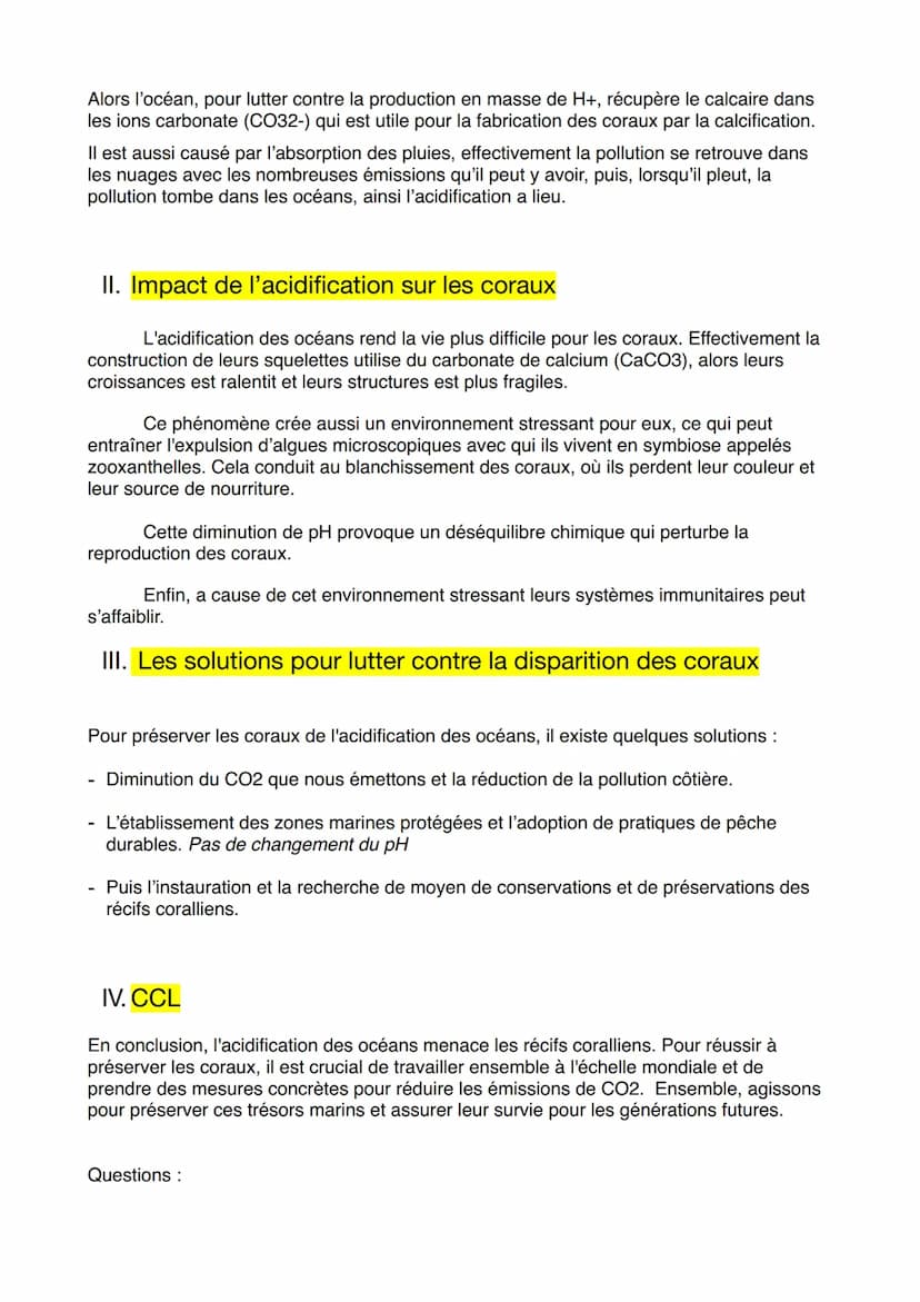 Grand oral physique :
Comment l'augmentation du pH des océans peut-elle affecter les récifs coralliens ?
1. Sources augmentation du pH des o