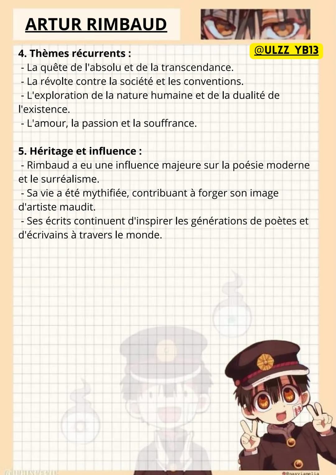 ARTUR RIMBAUD
1. Biographie:
- Né le 20 octobre 1854 à Charleville, France.
- Poète prodige de la littérature française.
- Auteur précoce, i