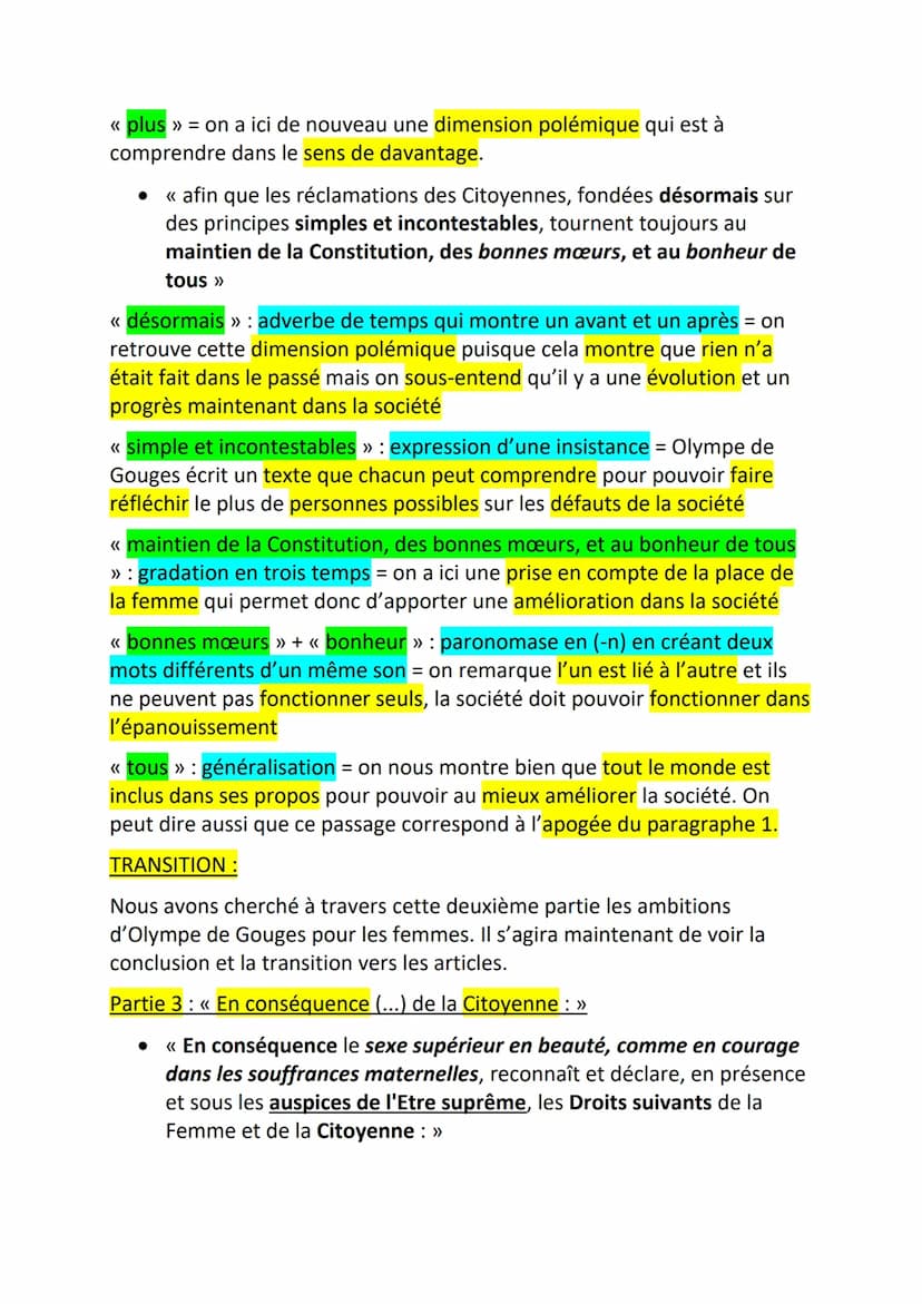 TEXTE 1 : Préambule DDFC
INTRODUCTION :
La DDFC est un texte écrit par Olympe de Gouges qui a été publié en 1791.
Olympe de Gouge est une fe