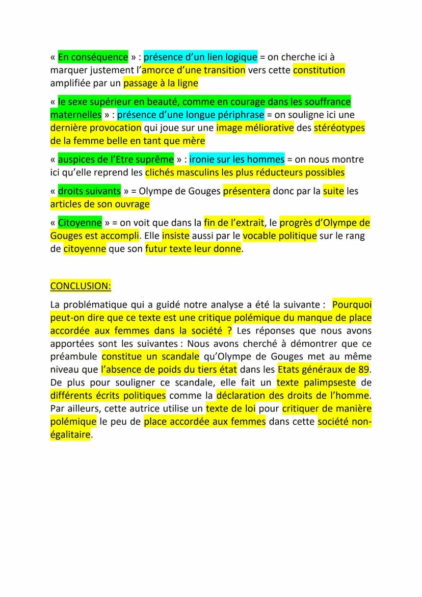 TEXTE 1 : Préambule DDFC
INTRODUCTION :
La DDFC est un texte écrit par Olympe de Gouges qui a été publié en 1791.
Olympe de Gouge est une fe