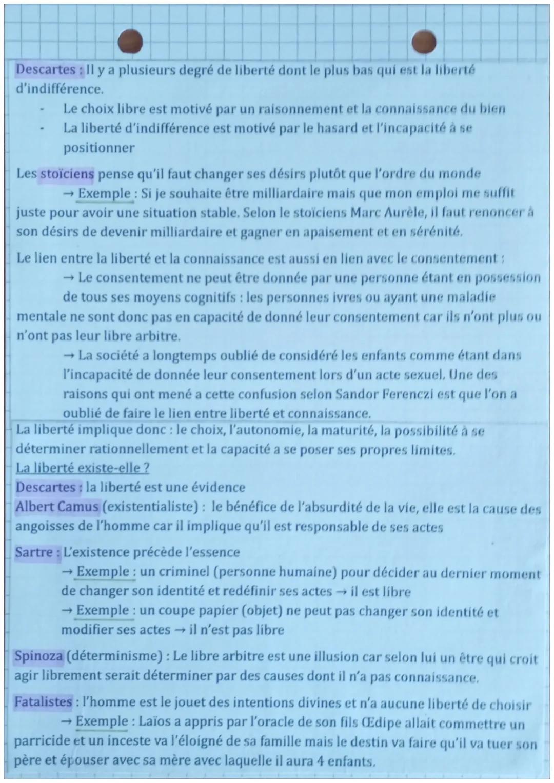 # La liberté 1

La liberté: Correspond à un état d'absence de contrainte qui conditionne le fait d'agir
selon sa volonté sans subir la press