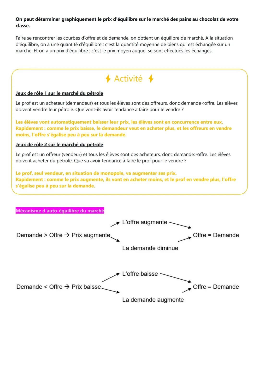 Comment se forment les prix dans le marché ?
Objectifs d'apprentissage :
Savoir illustrer la notion de marché par des exemples.
Comprendre q