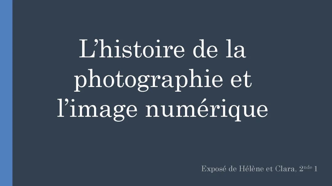 exposé SNT histoire de la photographie