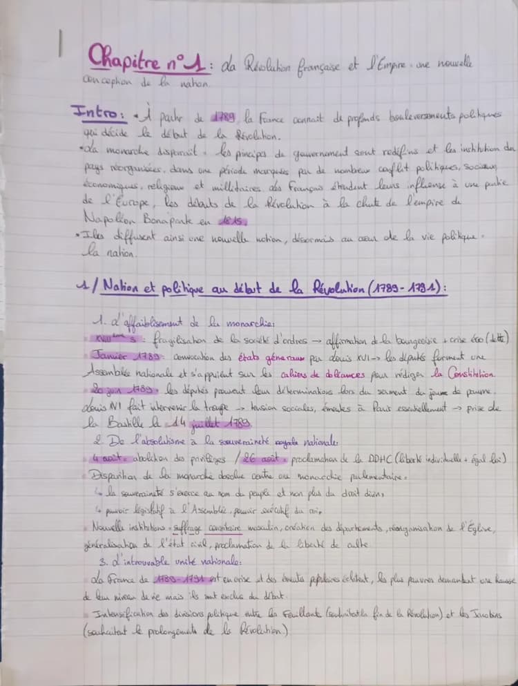 Know la Révolution française et l'Empire une nouvelle conception de la nation chapitre 1 première thumbnail