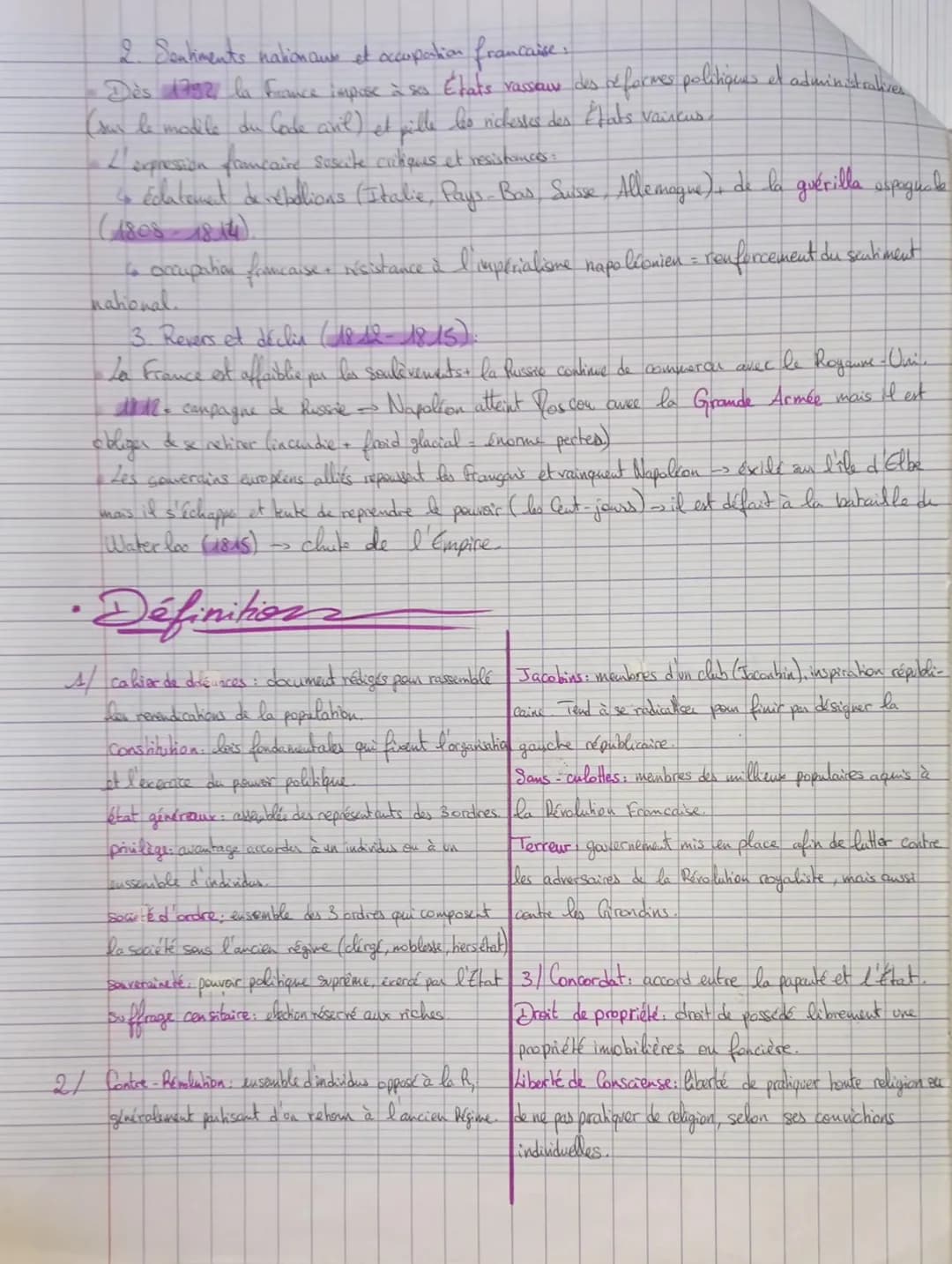 |
Chapitre nºs da Resolution française et l'Empre, une nouvelle
conception de la nation.
Intro: pachir de 1789, la France connaît de profond