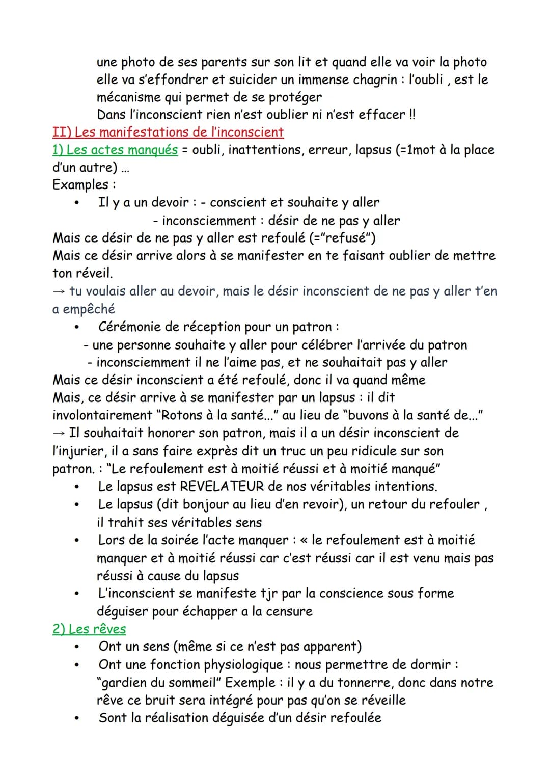 L'INCONSCIENT
Freund: neurologue Autrichien (1856-1939), invente la
psychanalyse = méthode thérapeutique(‡médicale) basée sur la
parole pour