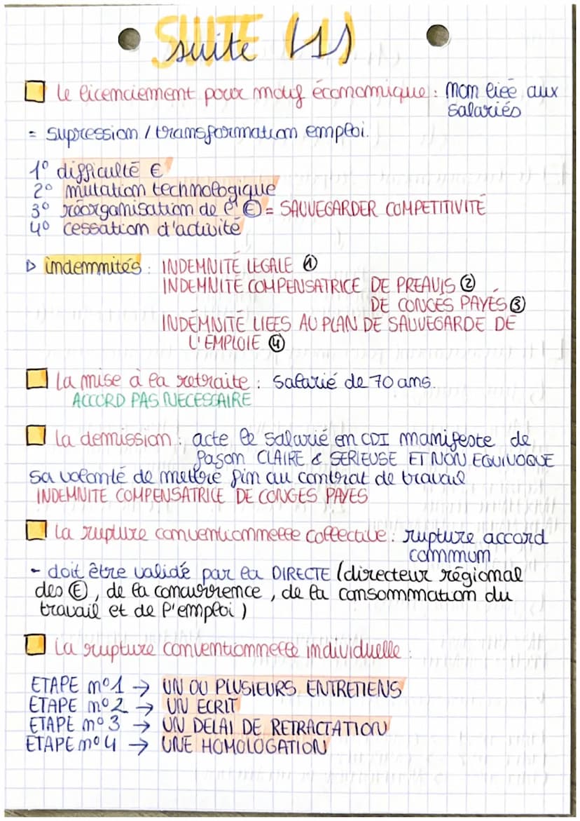 CH8
• Chapitre IIX
la rupture du contrat
de travail
le licenciement: rupture d'un CDI
+
Cause
S
REULLE
OBJECTIVE
VERIFIABLE
2
SERIEUSE
IMPOR