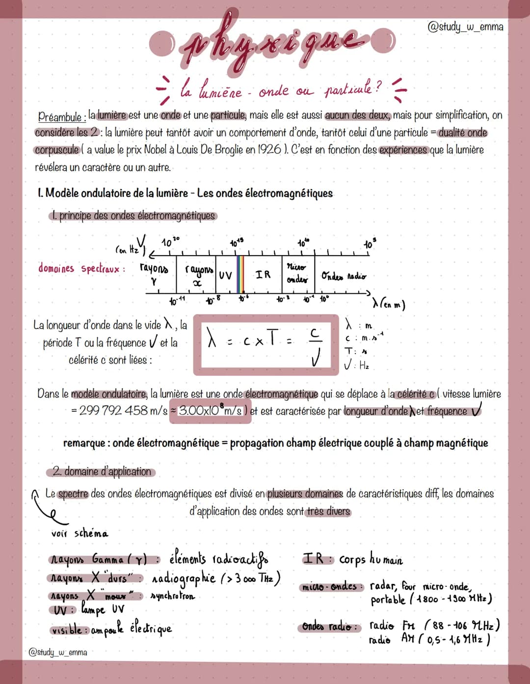 • physique
- la lumiène - onde ou particule?
Préambule : la lumière est une onde et une particule, mais elle est aussi aucun des deux, mais 