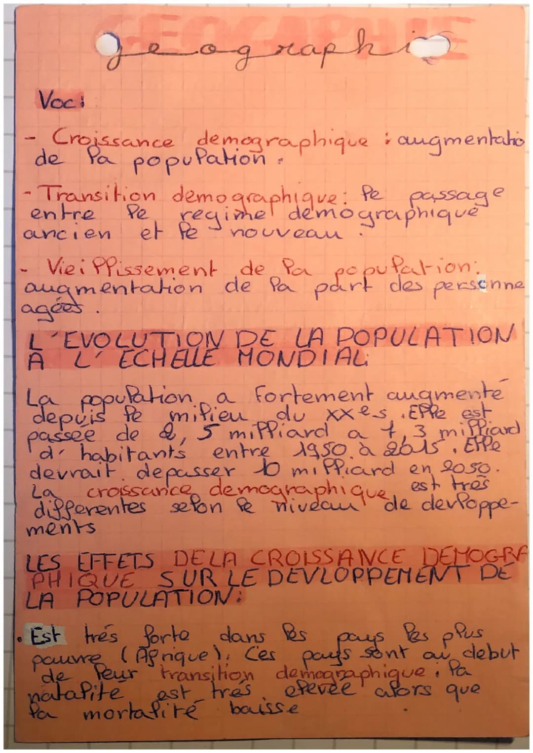 Voci
geograp
Croissance
de la population graphique : augmentatio
-Transition demographique. Pe
his
entre.
ancien
et Pe
Viei Plissement de Pa