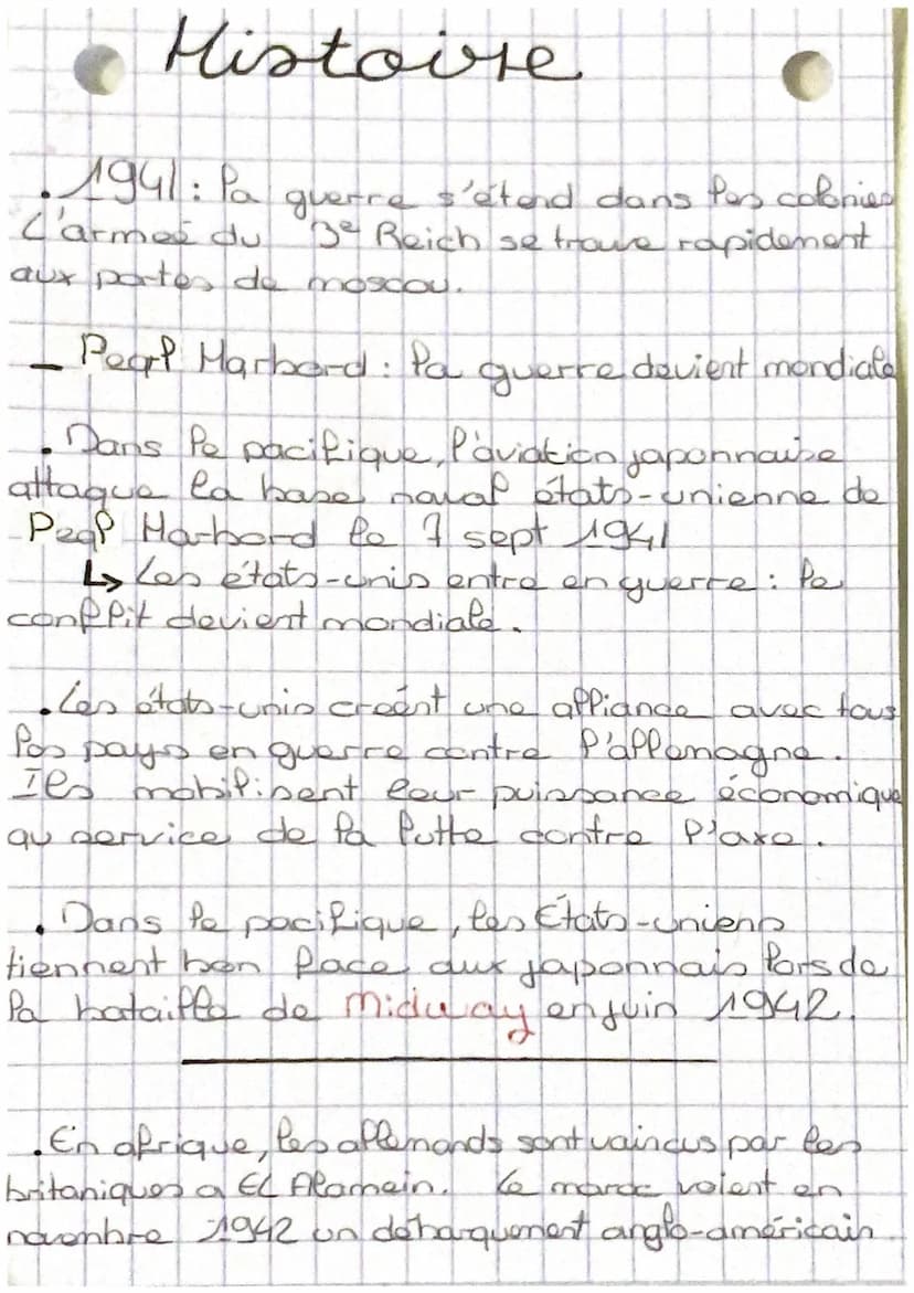 Histoire
-La Seconde
Repères:
guerre mondiale
1939-1945
3 sept 1939:
La France declare Pa guerre à l'affemagne
•●Juiffet 1942-Fourier 1943:
