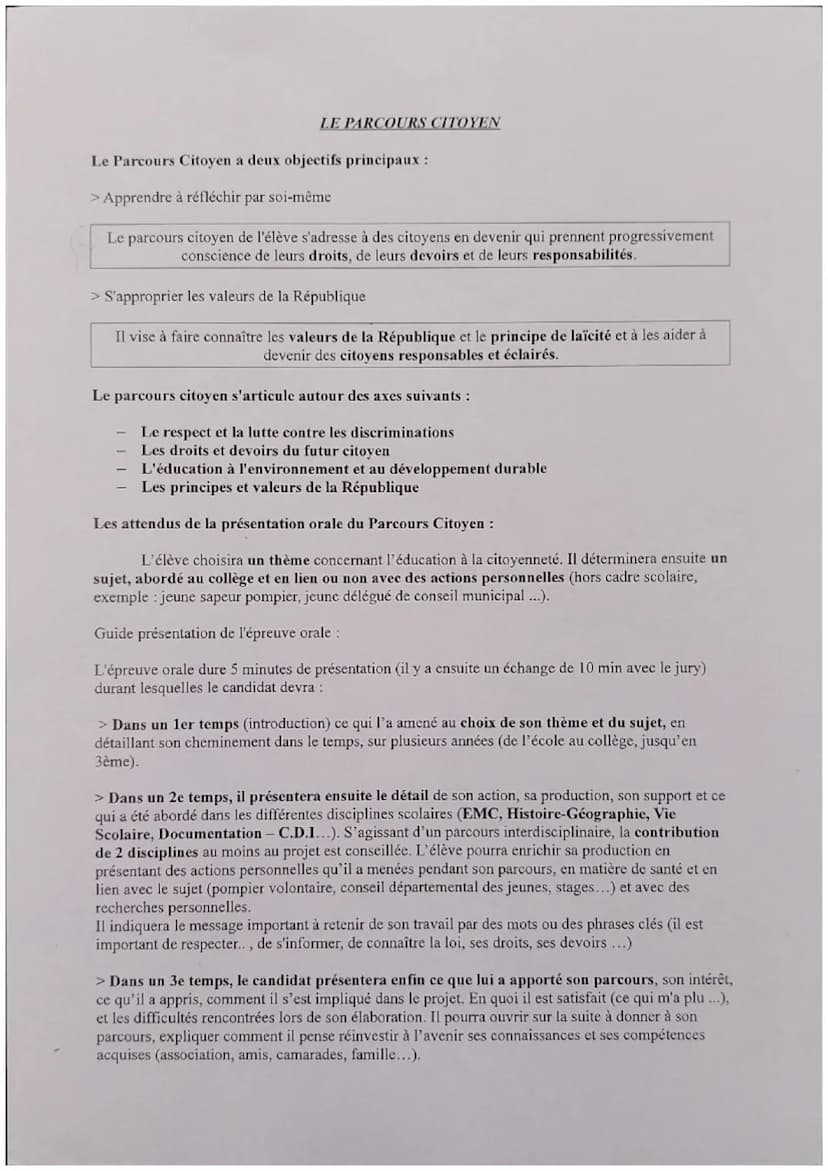 Conseils pour l'épreuve orale du DNB (100 points)
PARCOURS CULTUREL
L'art et L'hommage.
Il faut une présentation organisée en plusieurs part
