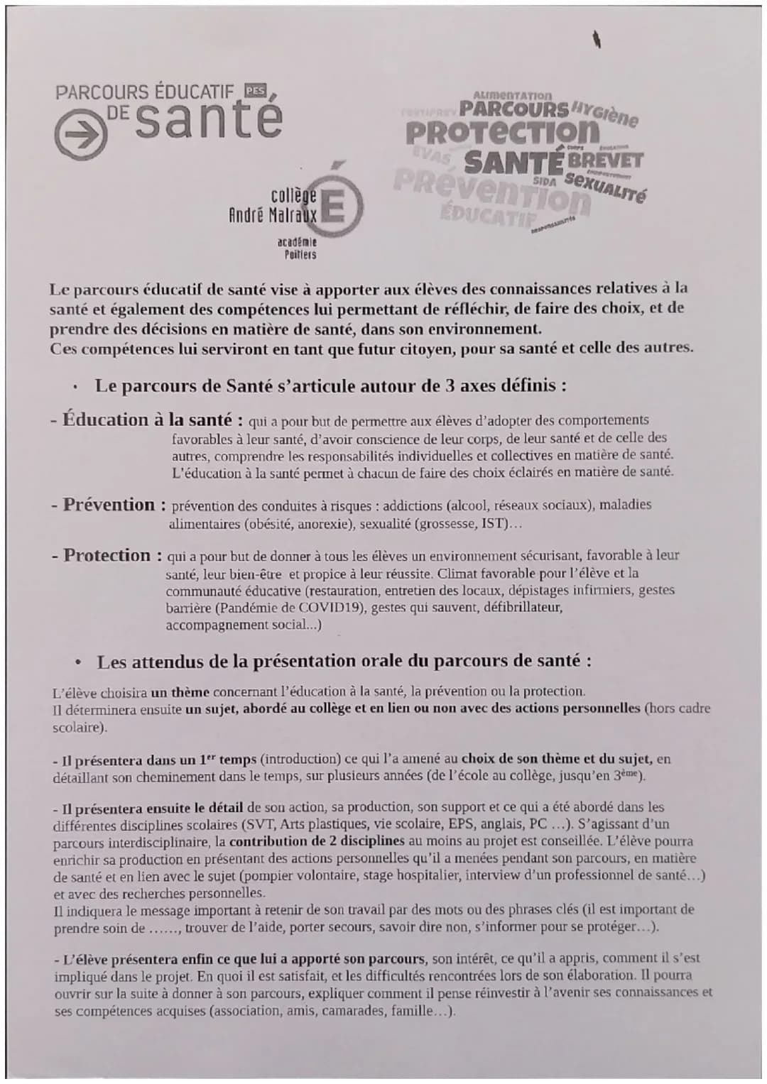 Conseils pour l'épreuve orale du DNB (100 points)
PARCOURS CULTUREL
L'art et L'hommage.
Il faut une présentation organisée en plusieurs part