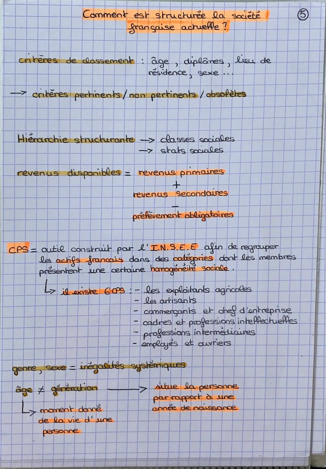 Comment est structurée la société française actuelle ?