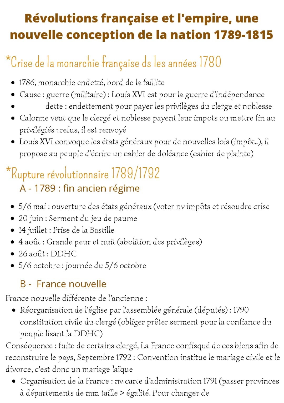 Révolution Française et l’empire 1789/1815