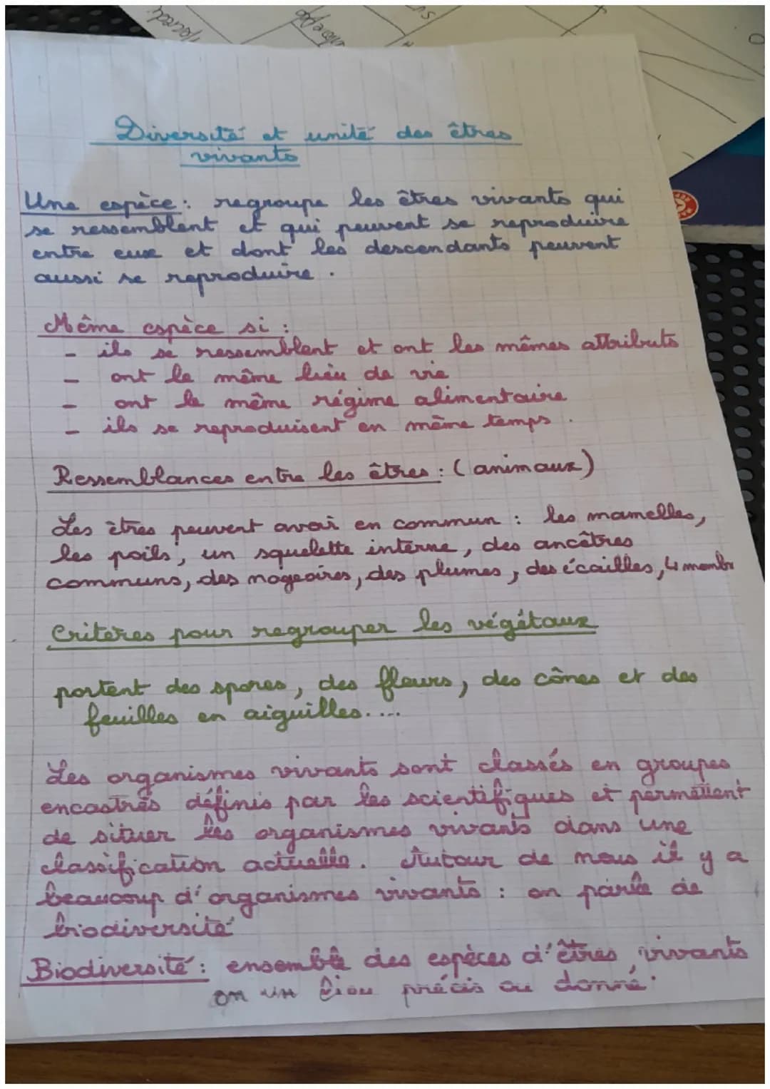 22/20/1
Фрация
Diversité et unite des êtres
vivants
Une espèce: regroupe
les êtres vivants qui
se ressemblent et qui peuvent se reproduire
e