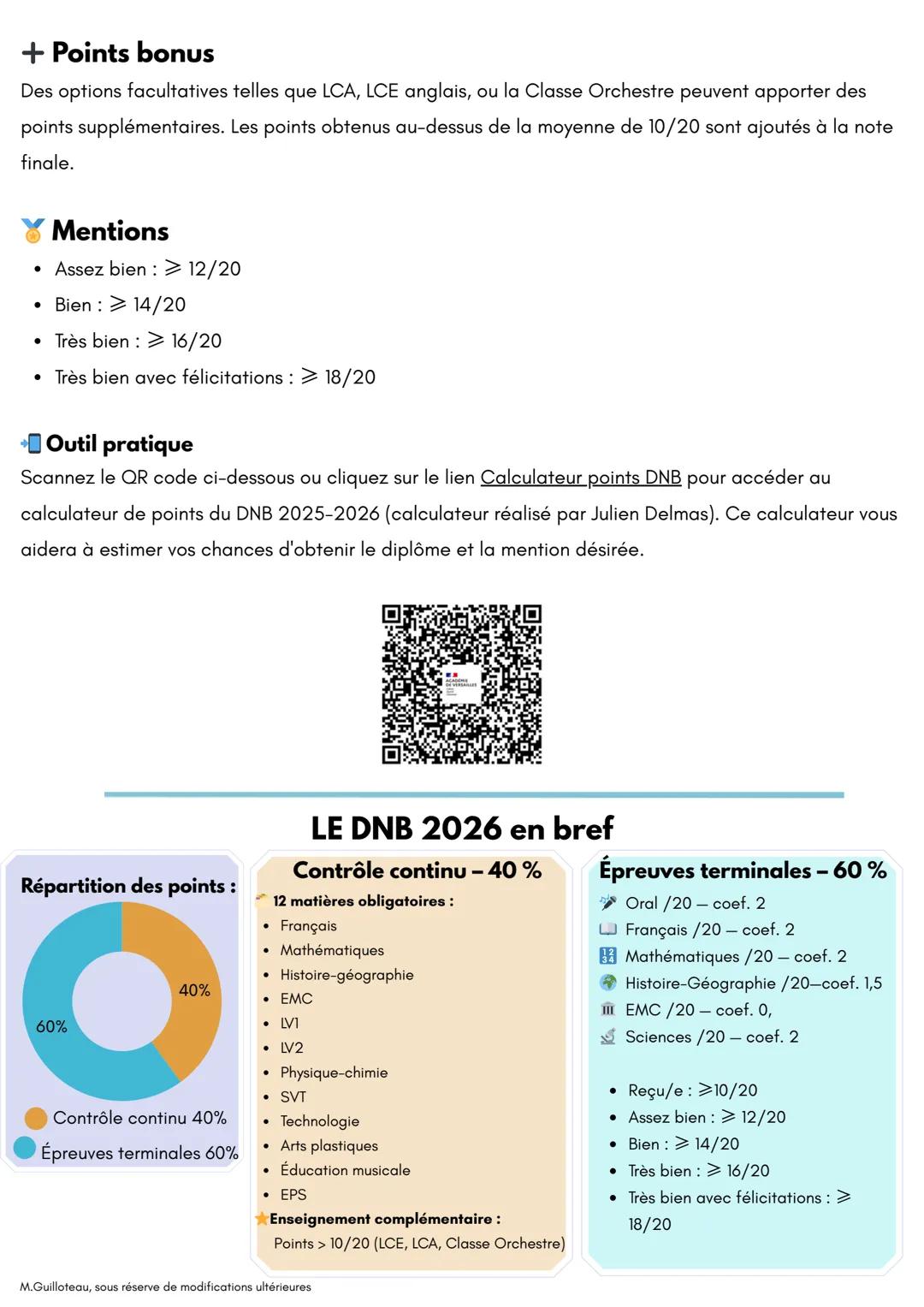 # DIPLÔME NATIONAL DU BREVET (DNB)

Session 2025-2026

© Généralités

Le Diplôme National du Brevet (DNB) atteste du niveau atteint par les 
