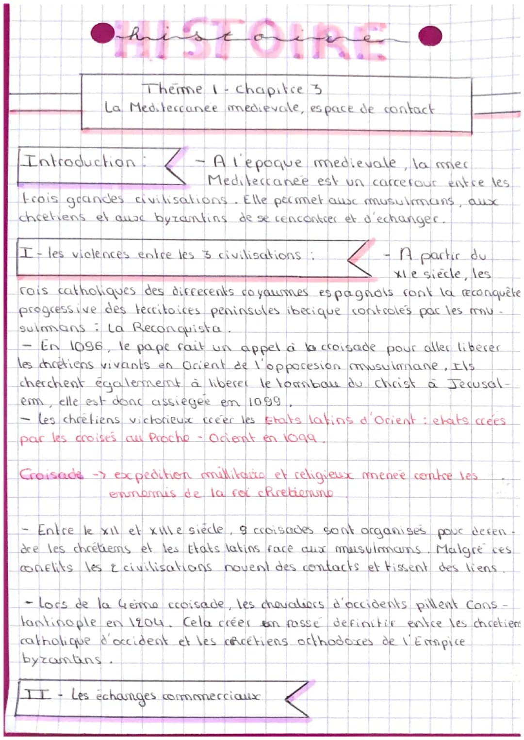 Introduction
Z
- A l'epoque medievale, la mer
Mediterranée est un carcerour entre les
Frois grandes civilisations. Elle permet aus musulmans