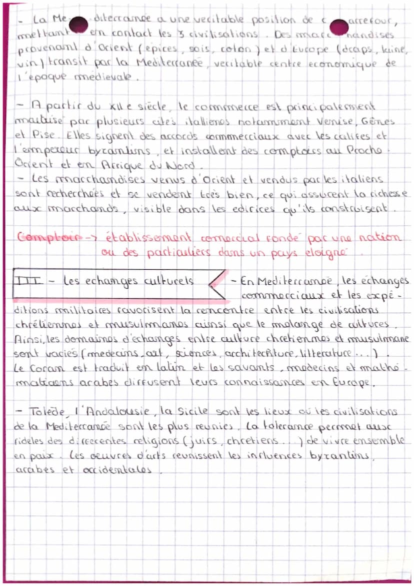 Introduction
Z
- A l'epoque medievale, la mer
Mediterranée est un carcerour entre les
Frois grandes civilisations. Elle permet aus musulmans