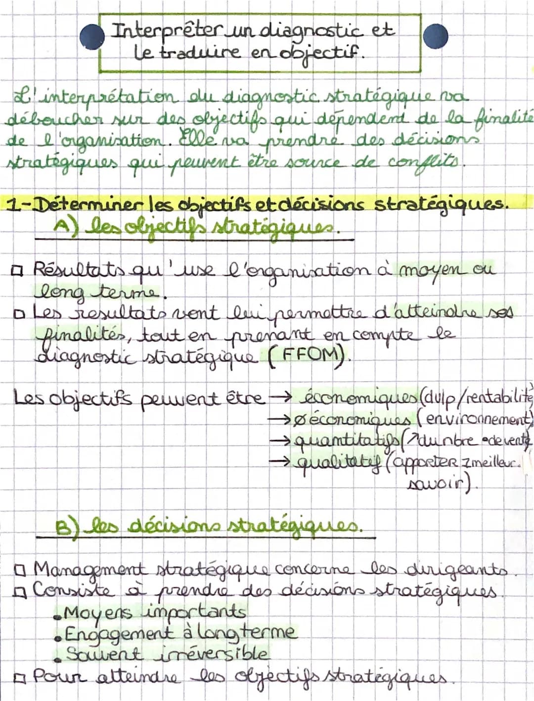 Comprendre Diagnostic et Objectifs STMG — Exemples et PDF