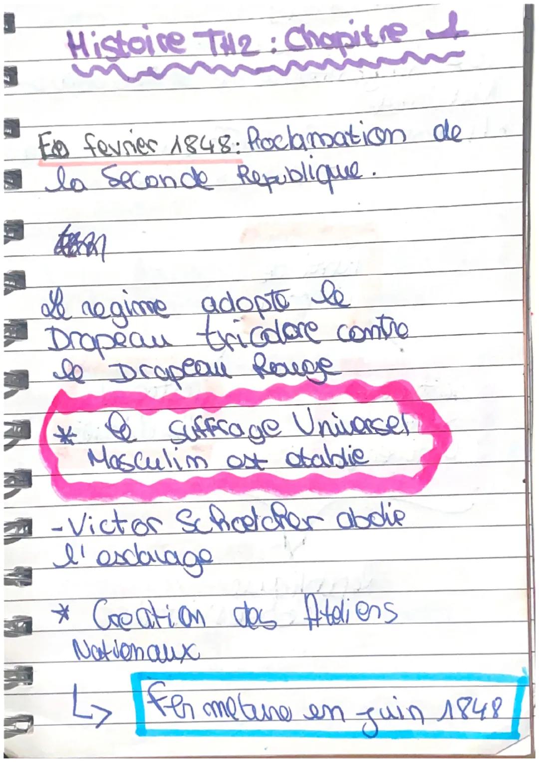 Histoire TH2: Chapitre I

Eo fevrier 1848: Roclamation de
la Seconde Republique.

好网

Il regime adopte le
Drapeau tricolore contre
le Drapea