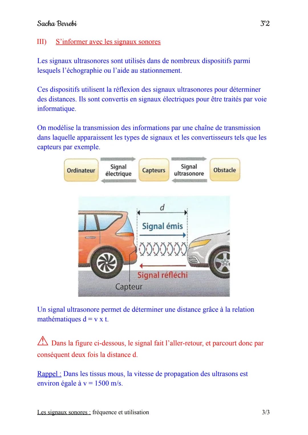 Sacha Berrebi
Chapitre n°4 : Les signaux sonores: Fréquence et utilisation
Fiche de révision
Définitions et vocabulaire du chapitre :
♡ Moti